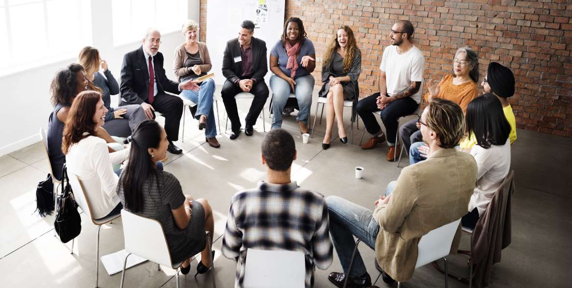 People Speaking in a circle